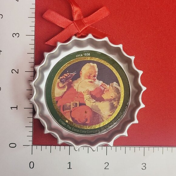 Vintage Coca Cola Santa Claus Coke Bottle Cap Circa 1938 Circa 1953 Lot of 2 Tri - Picture 10 of 11